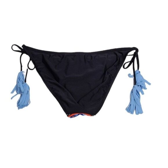 Mossimo Hipster Bikini Bottom Size Small Tassel Side Ties Black Multicol… - Picture 3 of 8
